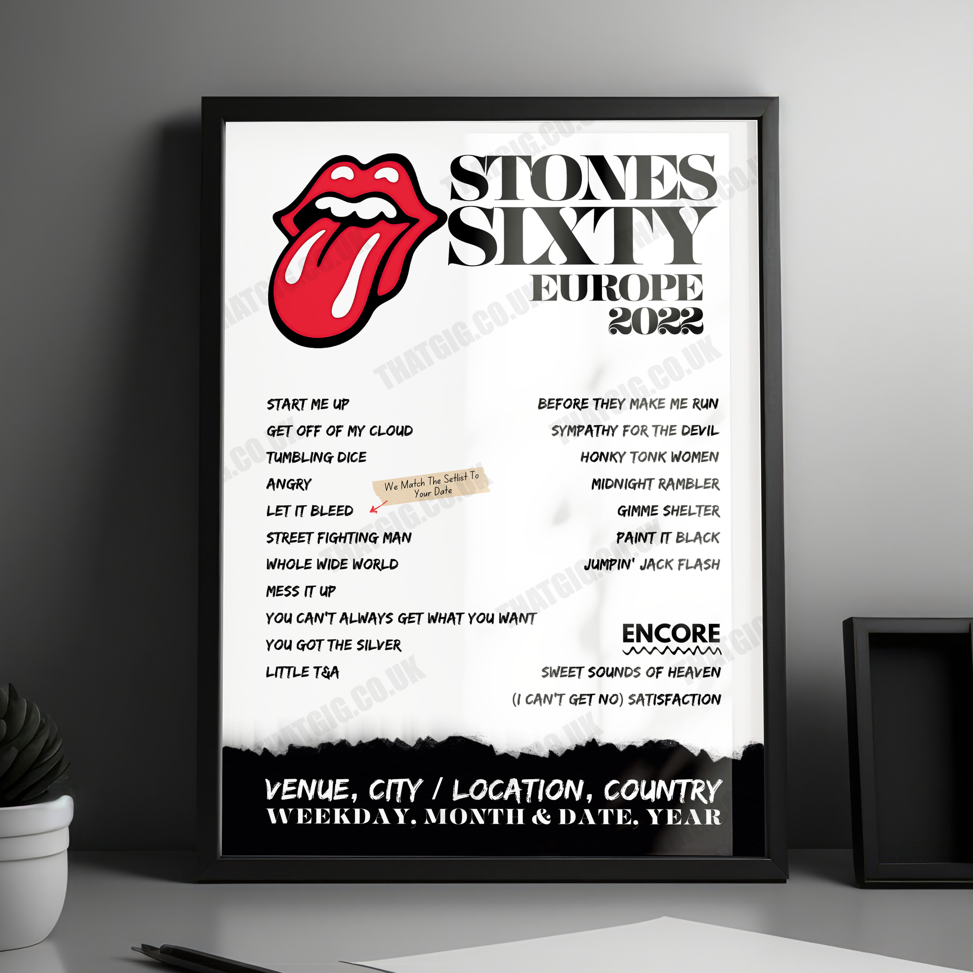 The Rolling Stones Setlist Poster - Waldbühne, Berlin, Germany - August 3rd, 2022