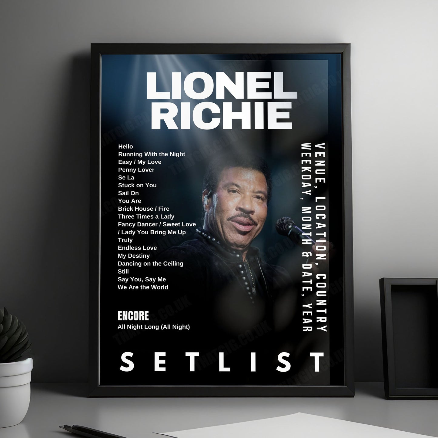 Lionel Richie Setlist Poster - Utilita Arena Sheffield, Sheffield - June 8th, 2025