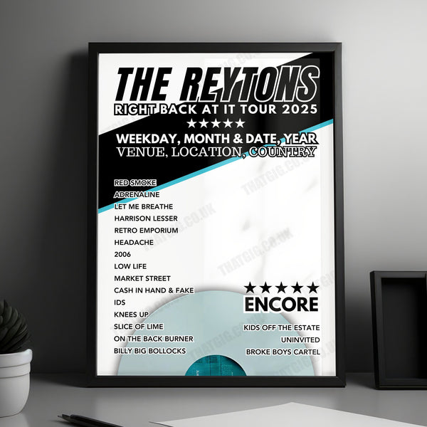 The Reytons Setlist Poster - O2 Academy, Birmingham, England - February 15th, 2025
