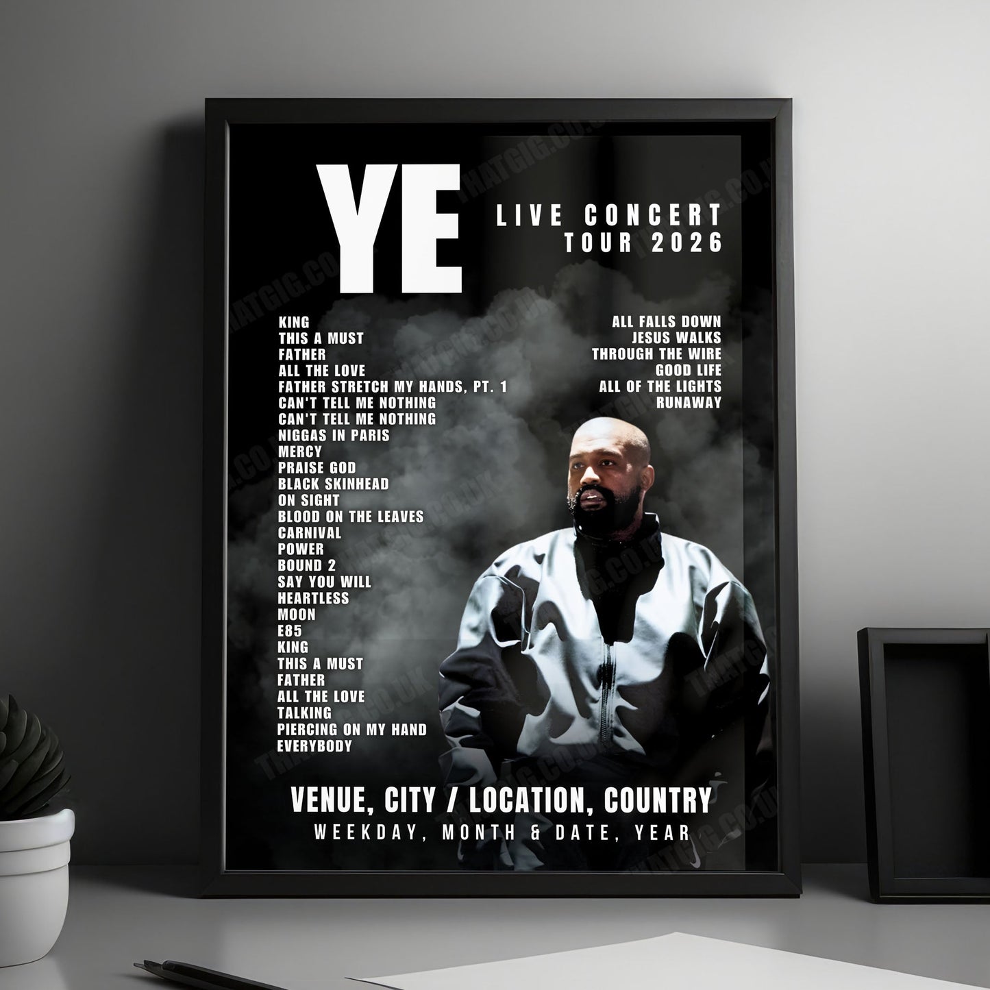 Ye Setlist Poster - Eagle Stadium, Tirana - July 11th, 2026