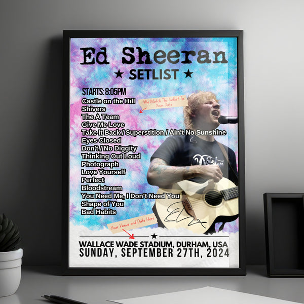 Ed Sheeran Setlist Poster - Union Chapel, London - October 11th, 2022