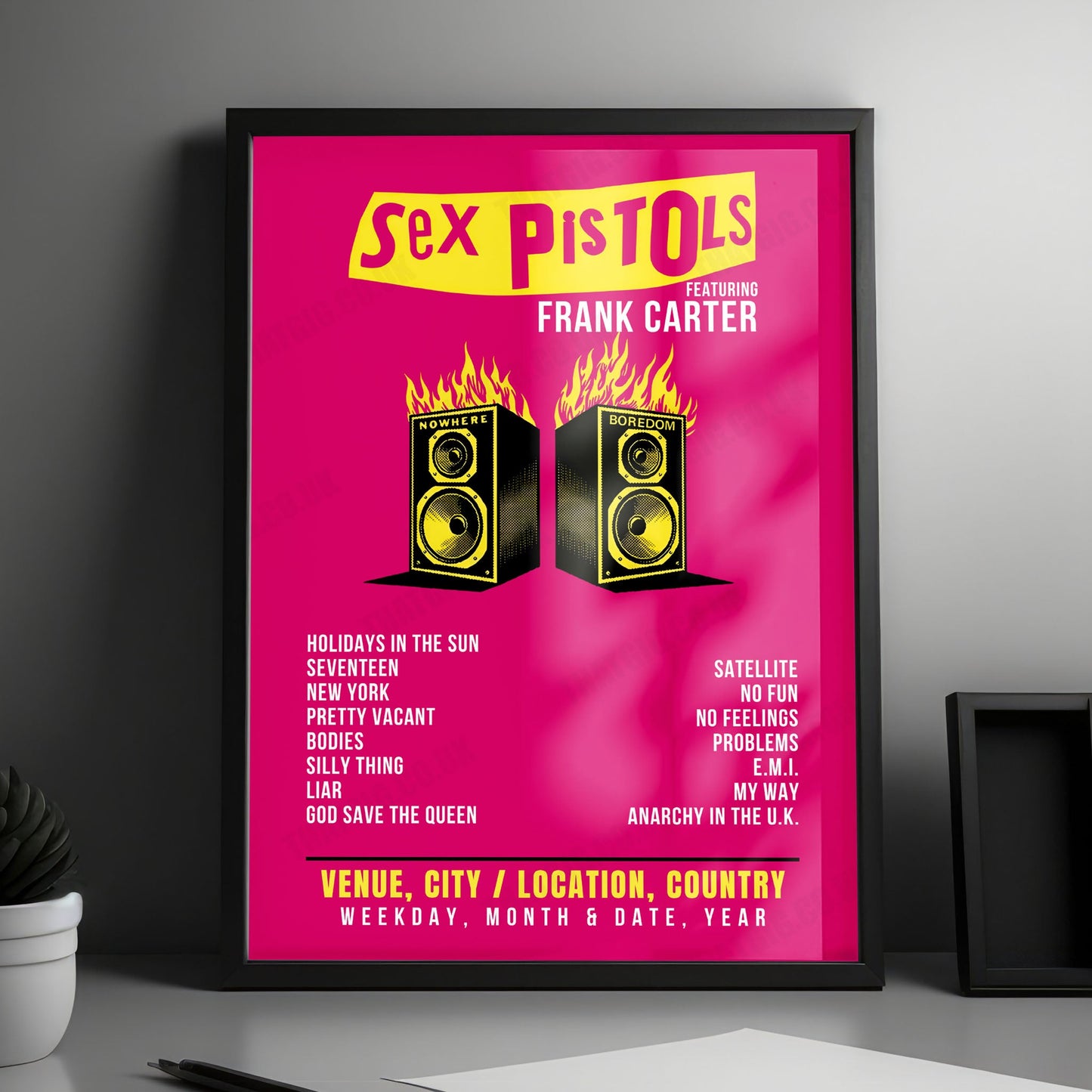 Sex Pistols feat. Frank Carter Setlist Poster - Val de Moine, Clisson - June 20th, 2025
