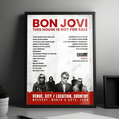 Bon Jovi Setlist Poster - Wembley Stadium, London - June 21st, 2019