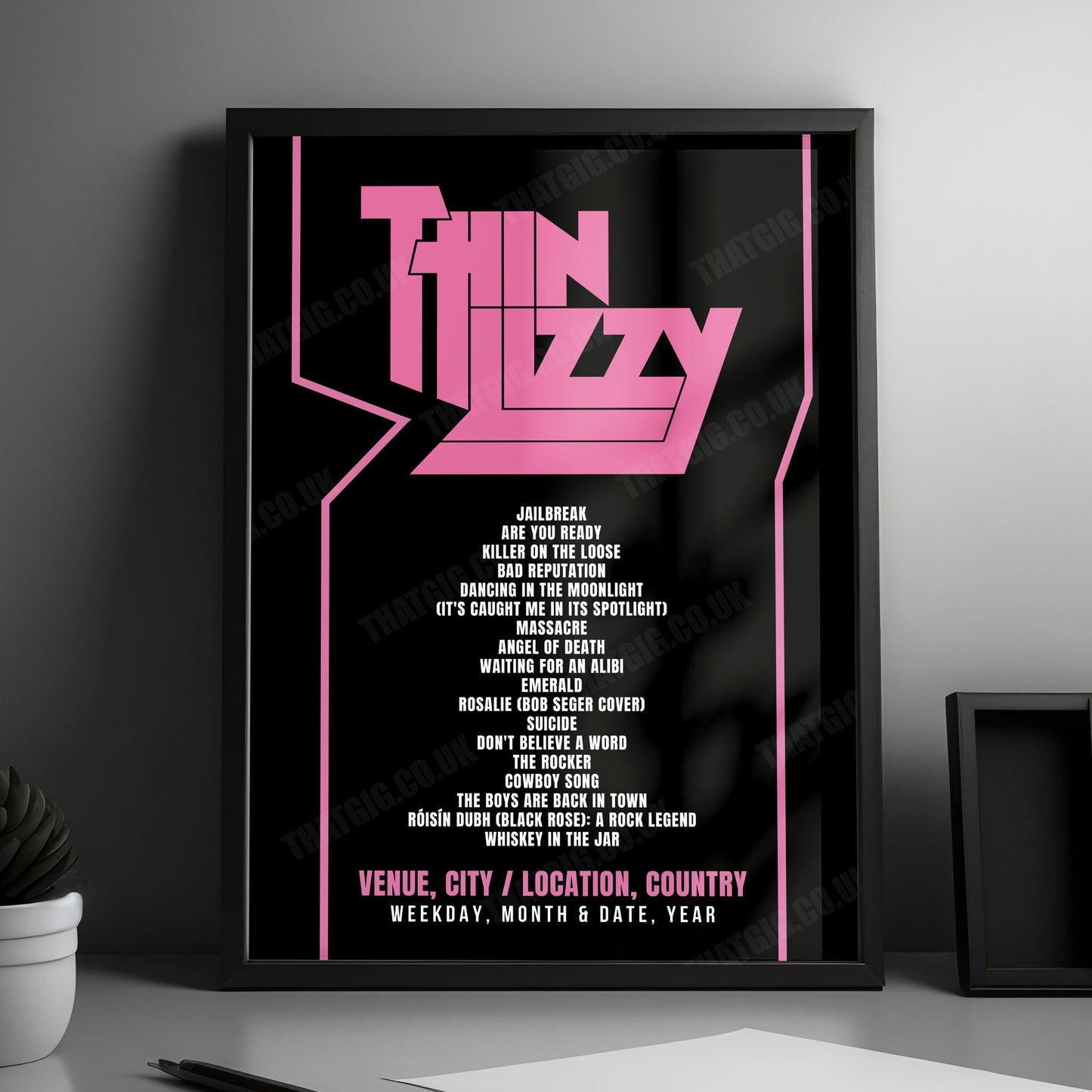 Thin Lizzy Setlist Poster - Gagarin 205, Athens - May 30th, 2007
