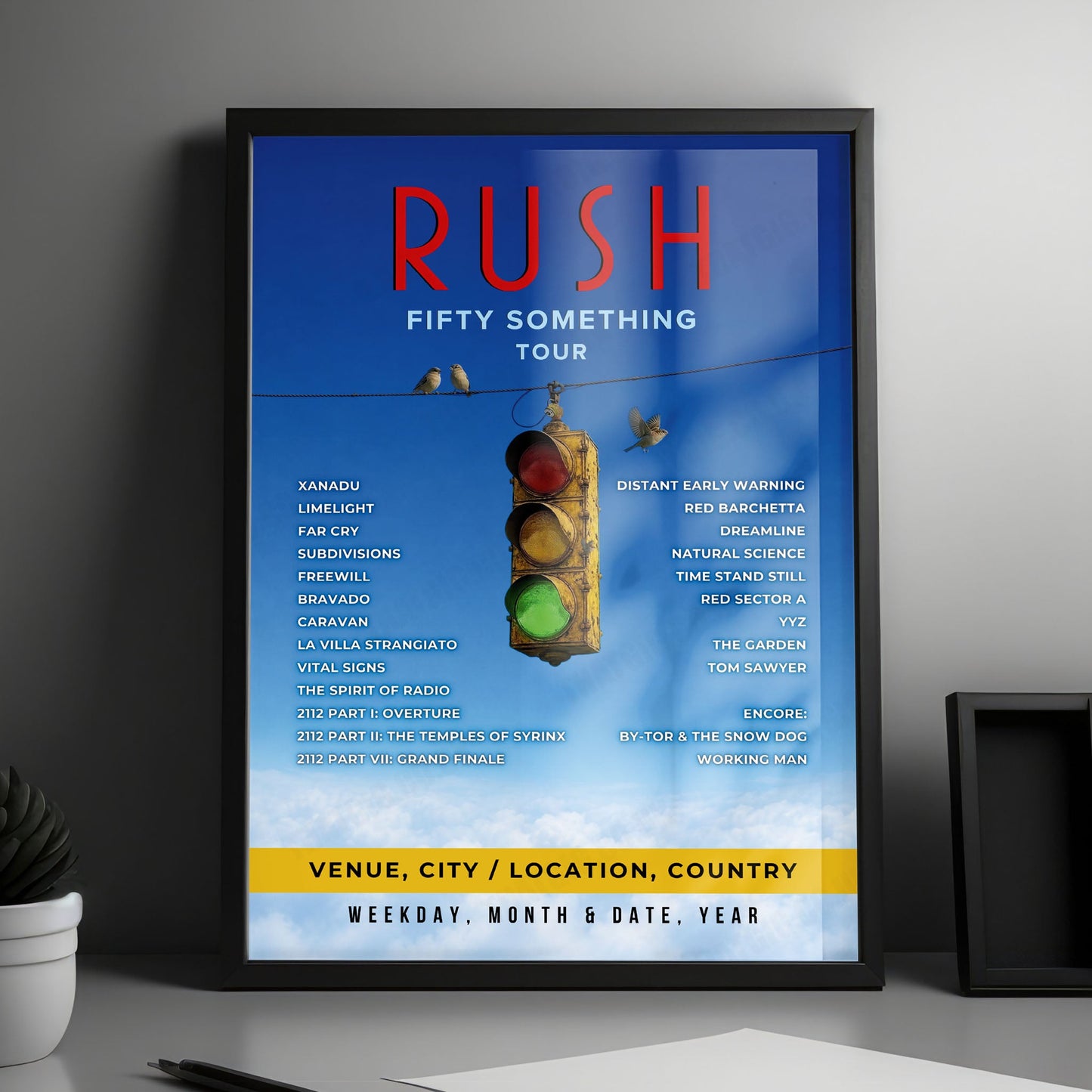 Rush Setlist Poster - Ball Arena, Denver - October 7th, 2026