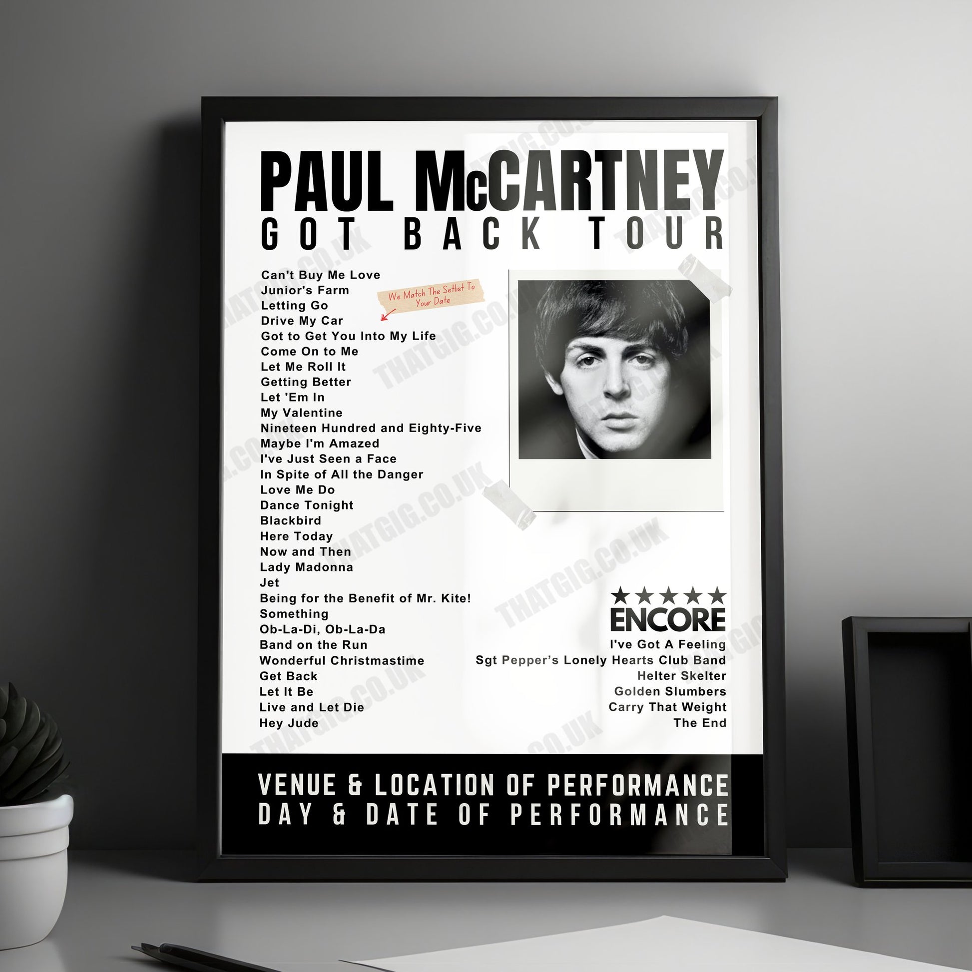 Paul McCartney Setlist Poster - Climate Pledge Arena, Seattle - May 2nd, 2022