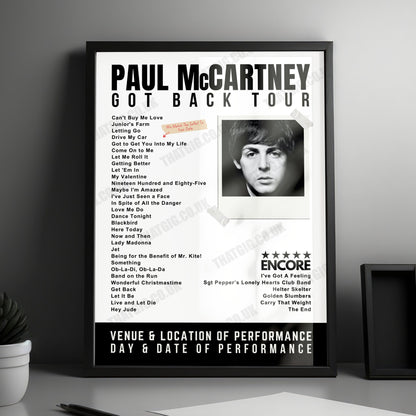 Paul McCartney Setlist Poster - Climate Pledge Arena, Seattle - May 2nd, 2022