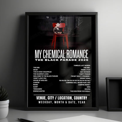 My Chemical Romance Setlist Poster - Discovery Park, Unknown City - October 1st, 2026