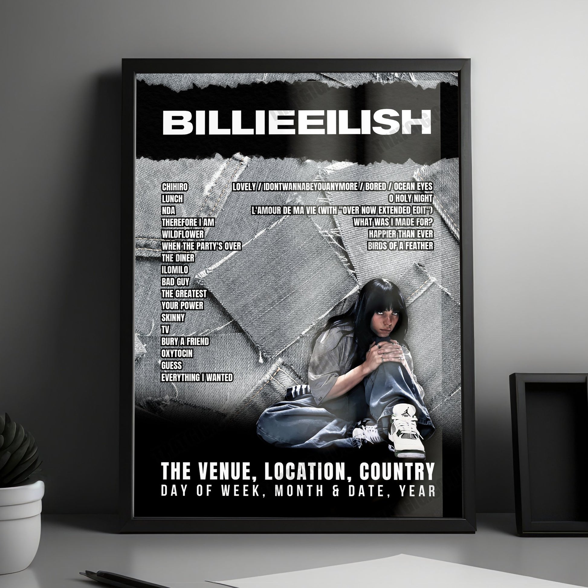 Billie Eilish Setlist Poster - Centre Vidéotron, Quebec City - September 29th, 2024