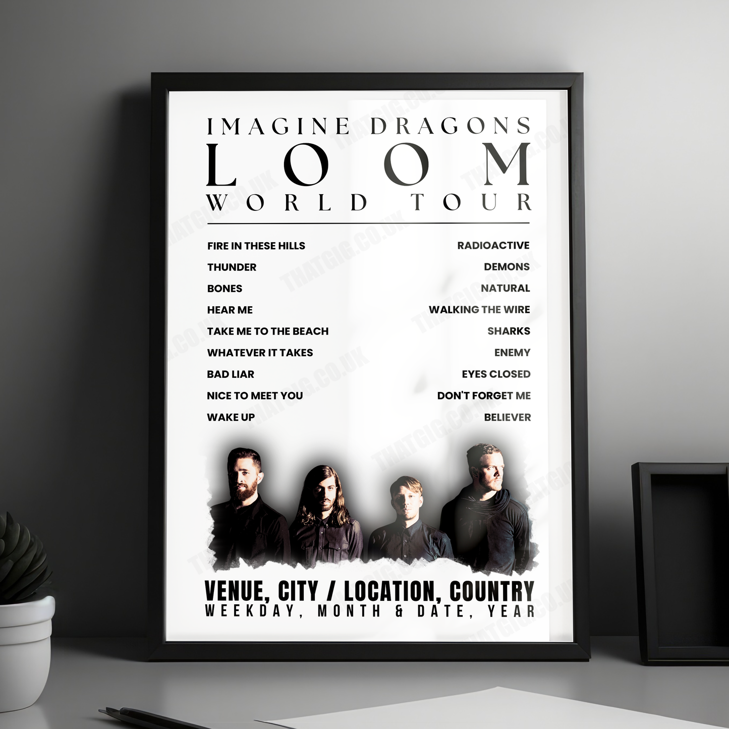 Imagine Dragons Setlist Poster - Cynthia Woods Mitchell Pavilion, The Woodlands - September 6th, 2024
