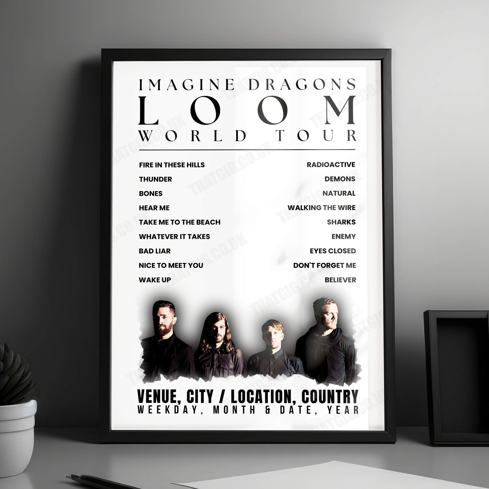 Imagine Dragons Setlist Poster - Cynthia Woods Mitchell Pavilion, The Woodlands - September 6th, 2024