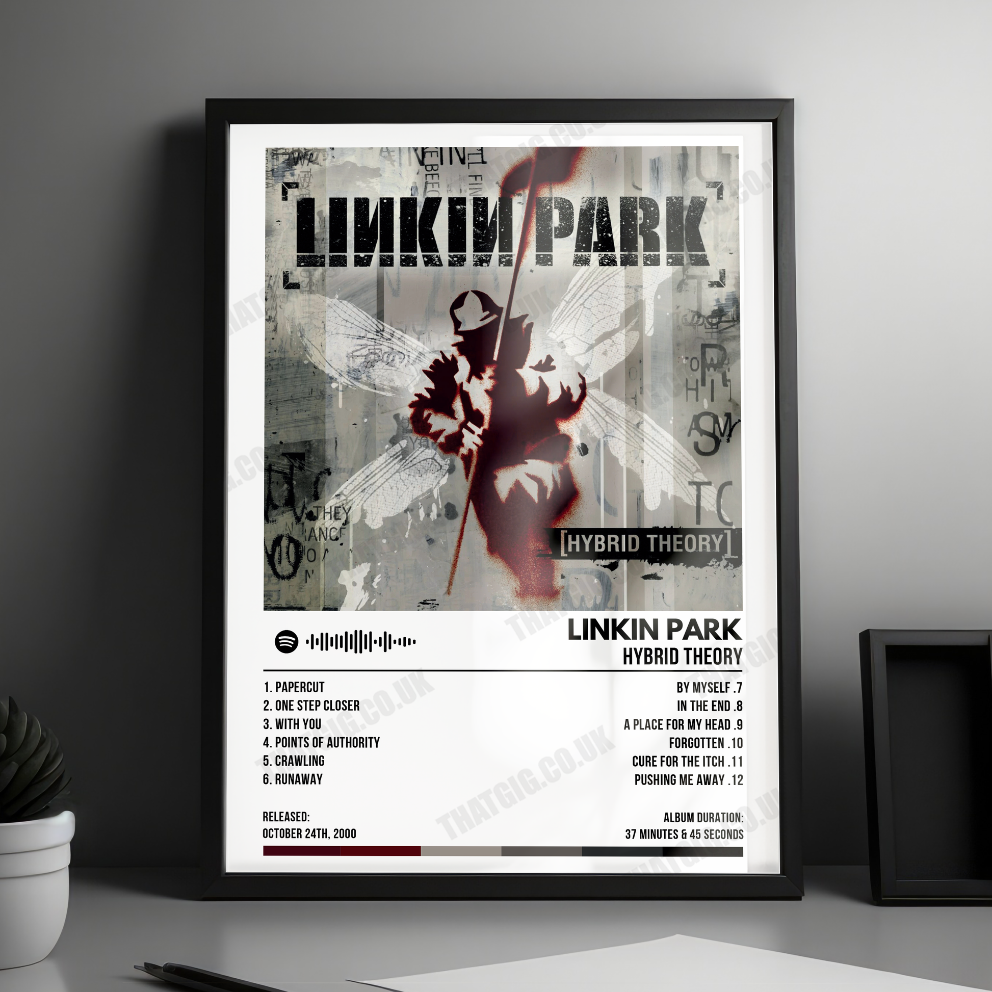 Linkin Park "Hybrid Theory" Album Cover Poster - with Complete Tracklist