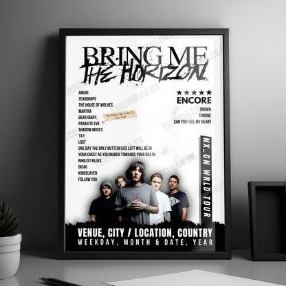 Bring Me the Horizon Setlist Poster - Carnaval Circuit Ancol, Jakarta - August 25th, 2024