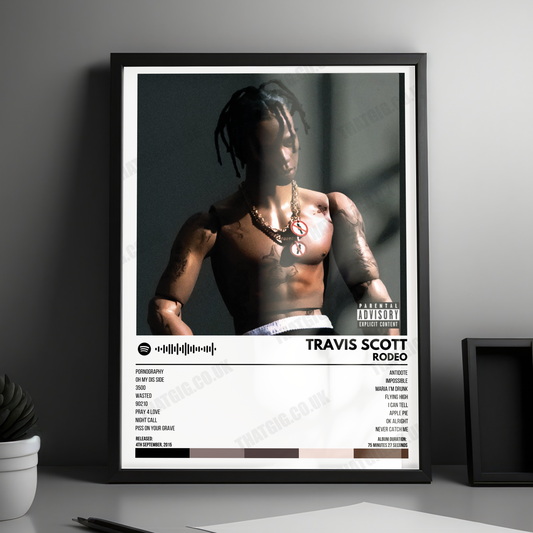 Travis Scott - Rodeo Album Poster - with Complete Tracklist
