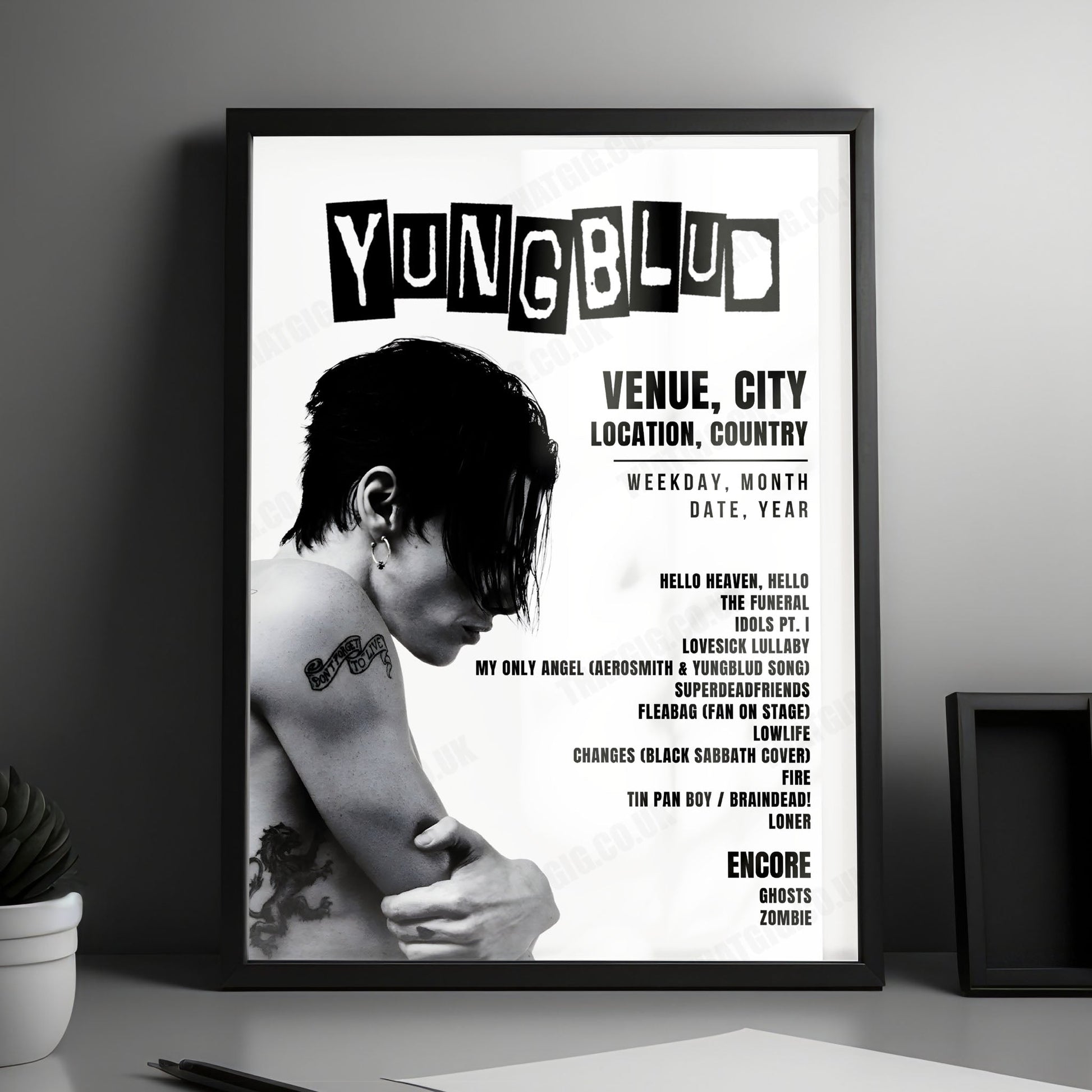 YUNGBLUD Setlist Poster - Luxor, Cologne - June 5th, 2023