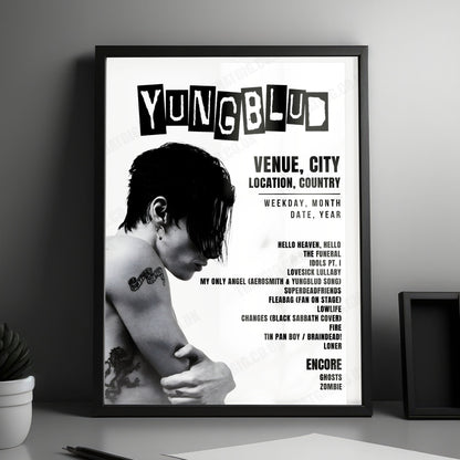 YUNGBLUD Setlist Poster - Luxor, Cologne - June 5th, 2023