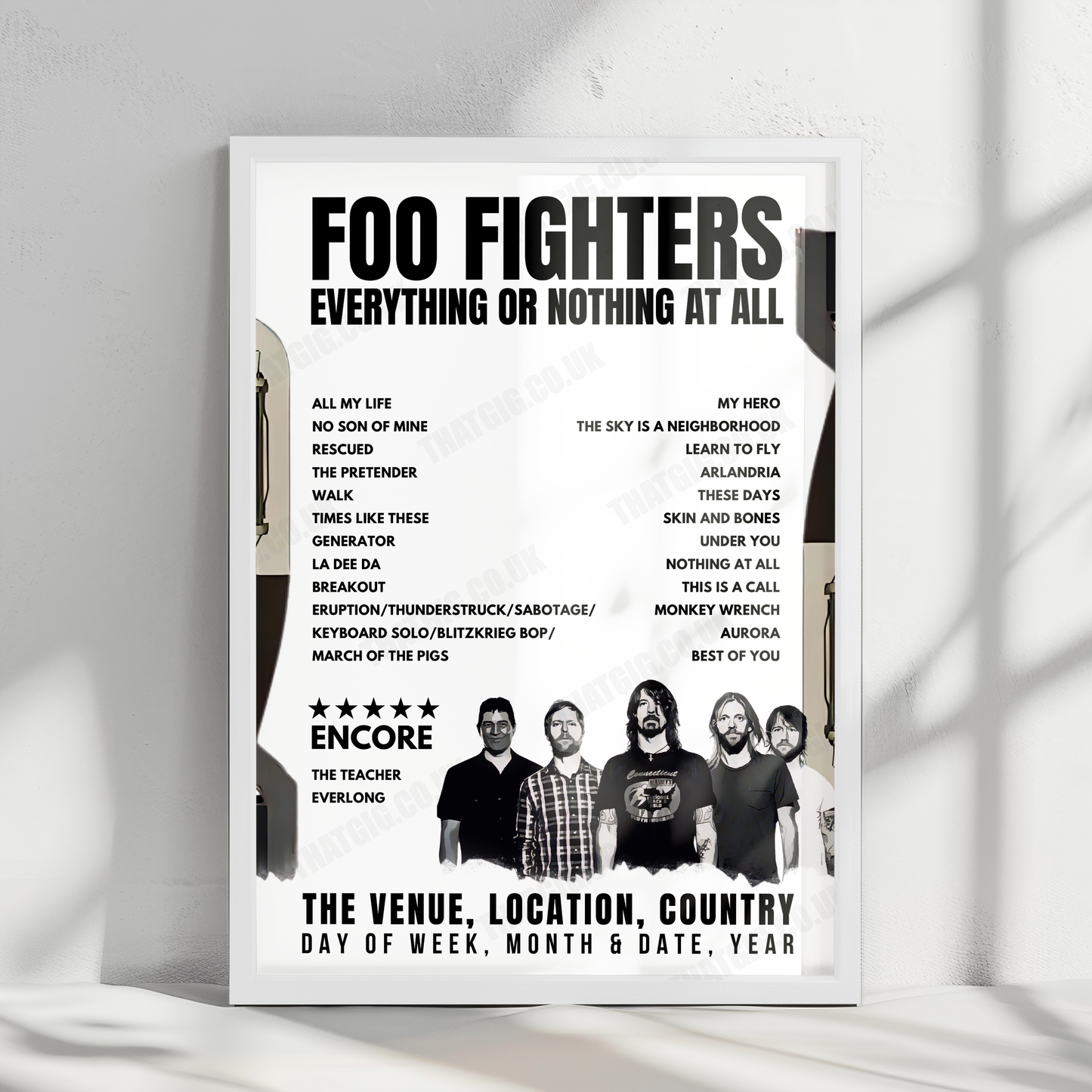 Foo Fighters Setlist Poster - Villa Park, Birmingham - June 27th, 2024