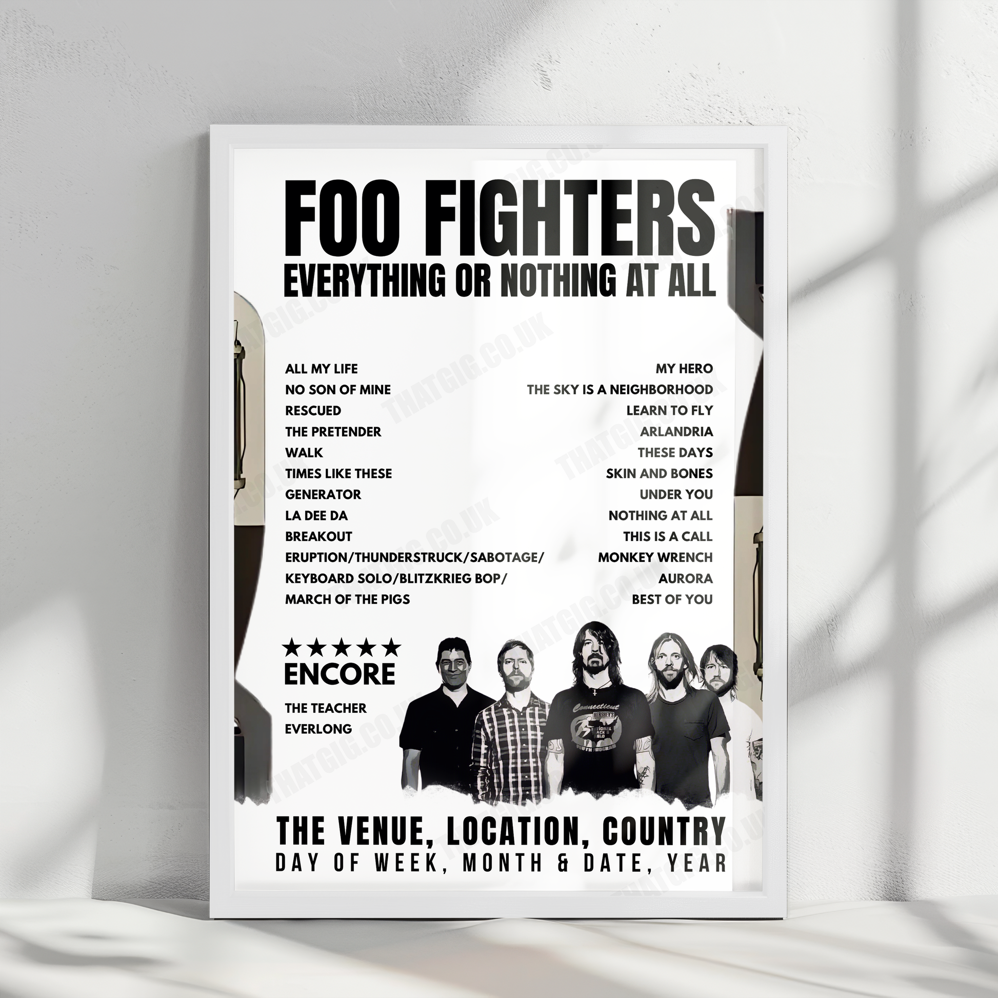 Foo Fighters Setlist Poster - Villa Park, Birmingham - June 27th, 2024