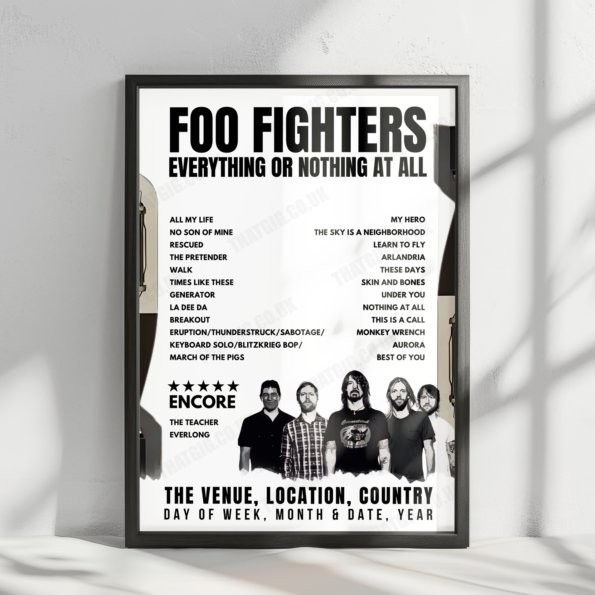 Foo Fighters Setlist Poster - Emirates Old Trafford, Manchester - June 13th, 2024