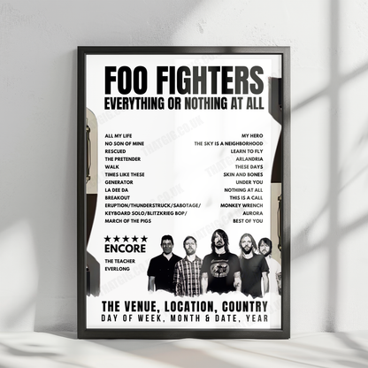 Foo Fighters Setlist Poster - Emirates Old Trafford, Manchester - June 13th, 2024