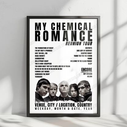My Chemical Romance Setlist Poster - Las Vegas Festival Grounds, Las Vegas - October 23rd, 2022