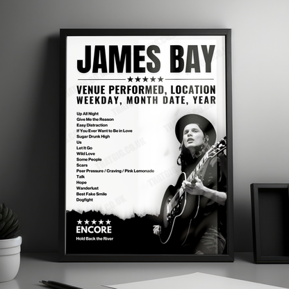 James Bay Setlist Poster - Fabrique, Milan - November 5th, 2022