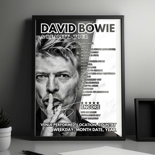 David Bowie Setlist Poster - Shea's Performing Arts Center, Buffalo - May 25th, 2004