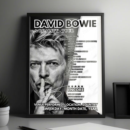 David Bowie Setlist Poster - Shrine Auditorium, Los Angeles - January 31st, 2004