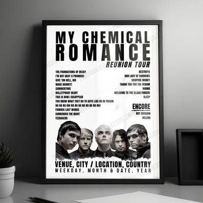 My Chemical Romance Setlist Poster - Las Vegas Festival Grounds, Las Vegas - October 23rd, 2022
