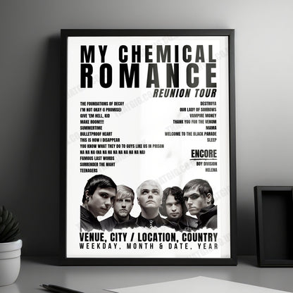 My Chemical Romance Setlist Poster - Brisbane Entertainment Centre, Brisbane - March 13th, 2023