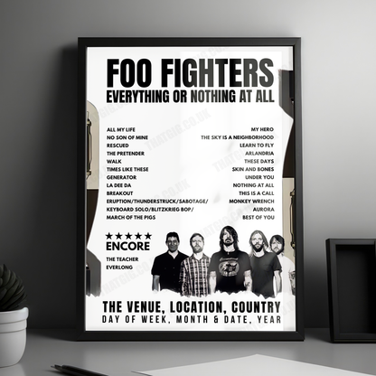 Foo Fighters Setlist Poster - Val de Moine, Clisson - June 30th, 2024