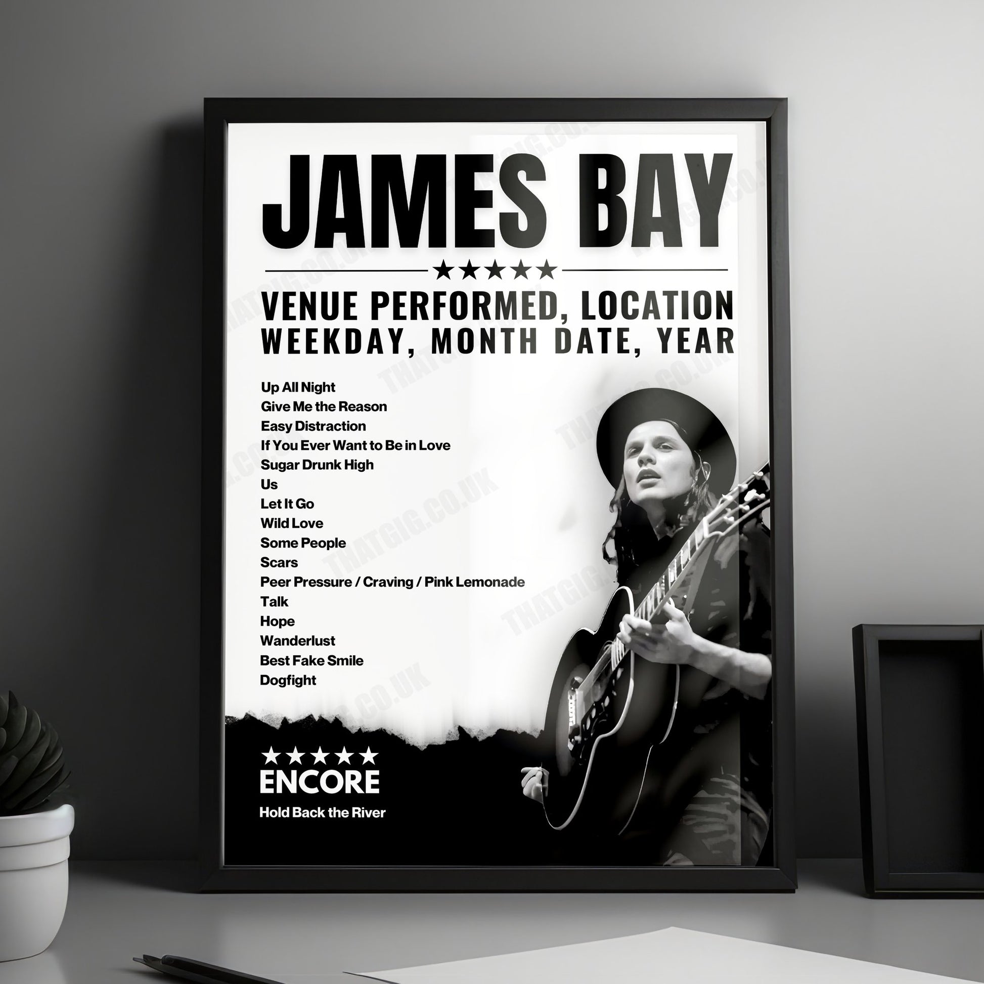 James Bay Setlist Poster - Chalk, Brighton - May 3rd, 2022