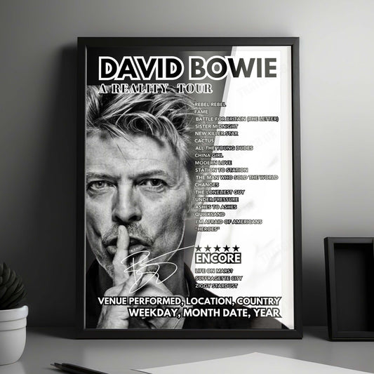 David Bowie Setlist Poster - Royal Festival Hall, London - June 29th, 2002