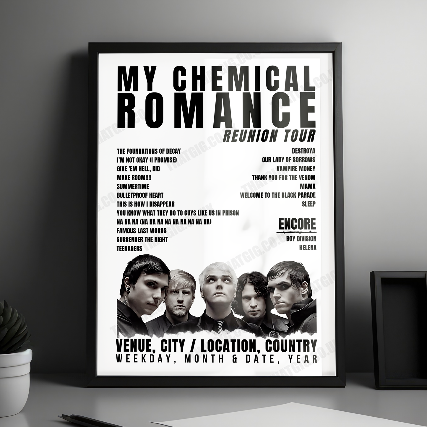 My Chemical Romance Setlist Poster - O2 arena, Prague - June 11th, 2022