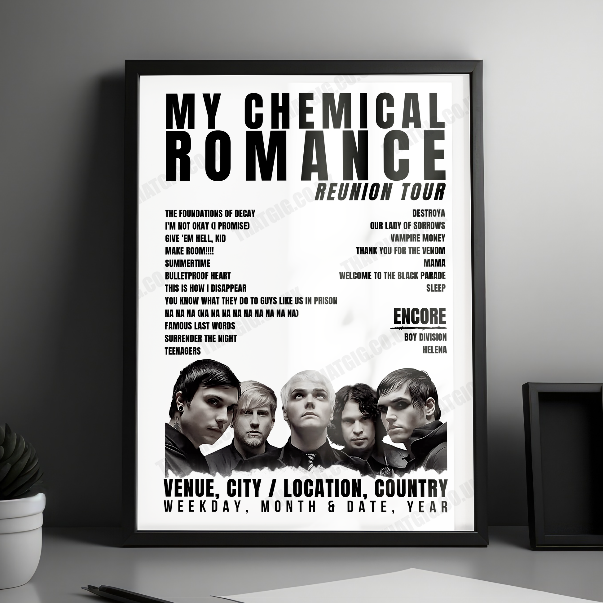 My Chemical Romance Setlist Poster - O2 arena, Prague - June 11th, 2022