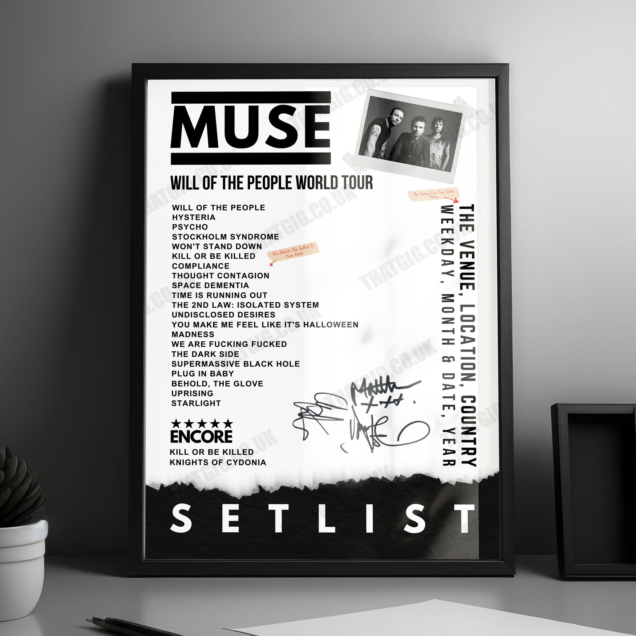 Muse Setlist Poster - The O2 Arena, London | October 1st, 2023 – That Gig