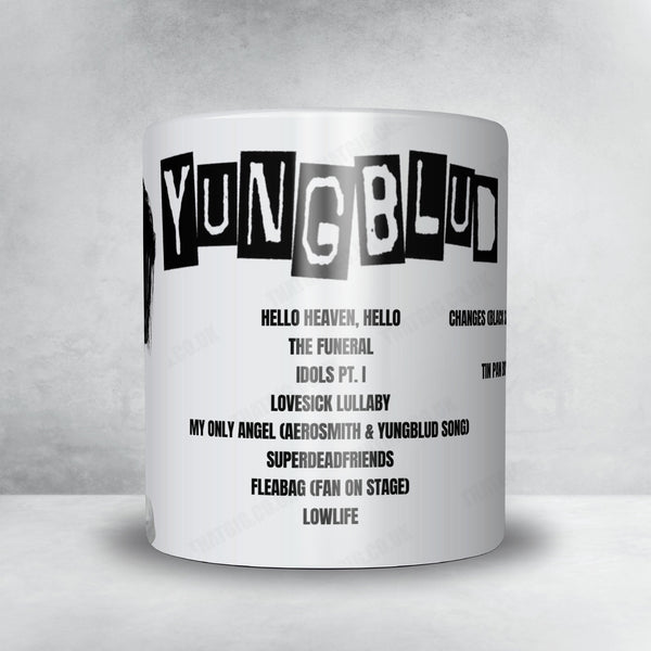 YUNGBLUD Setlist Mug - Michigan Lottery Amphitheatre at Freedom Hill, Sterling Heights - May 1st, 2026