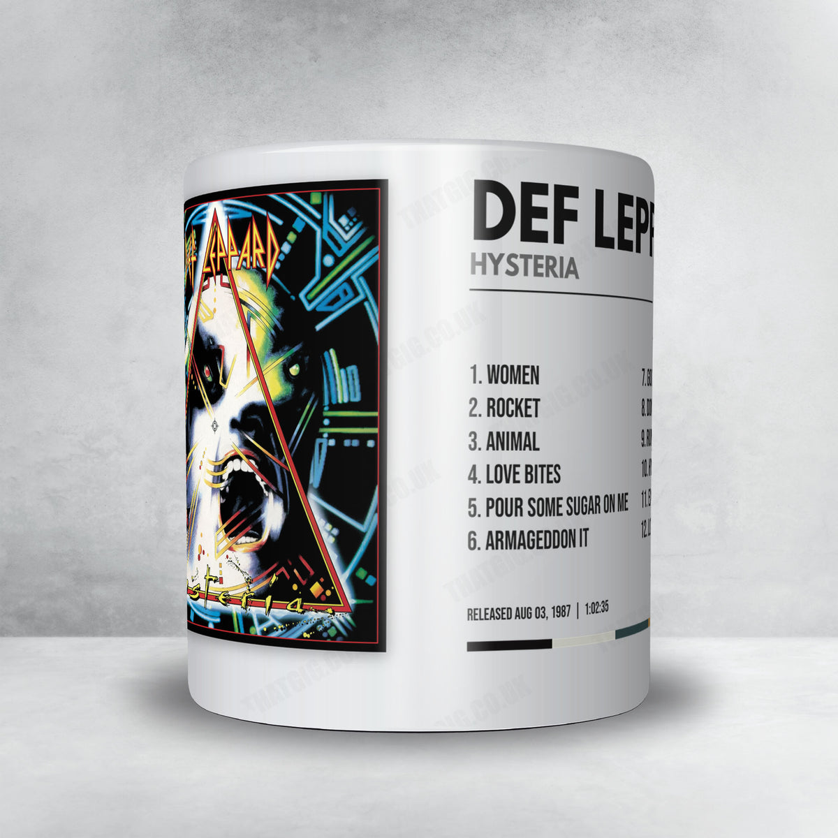 Def Leppard "Hysteria" Album Mug - Minimal