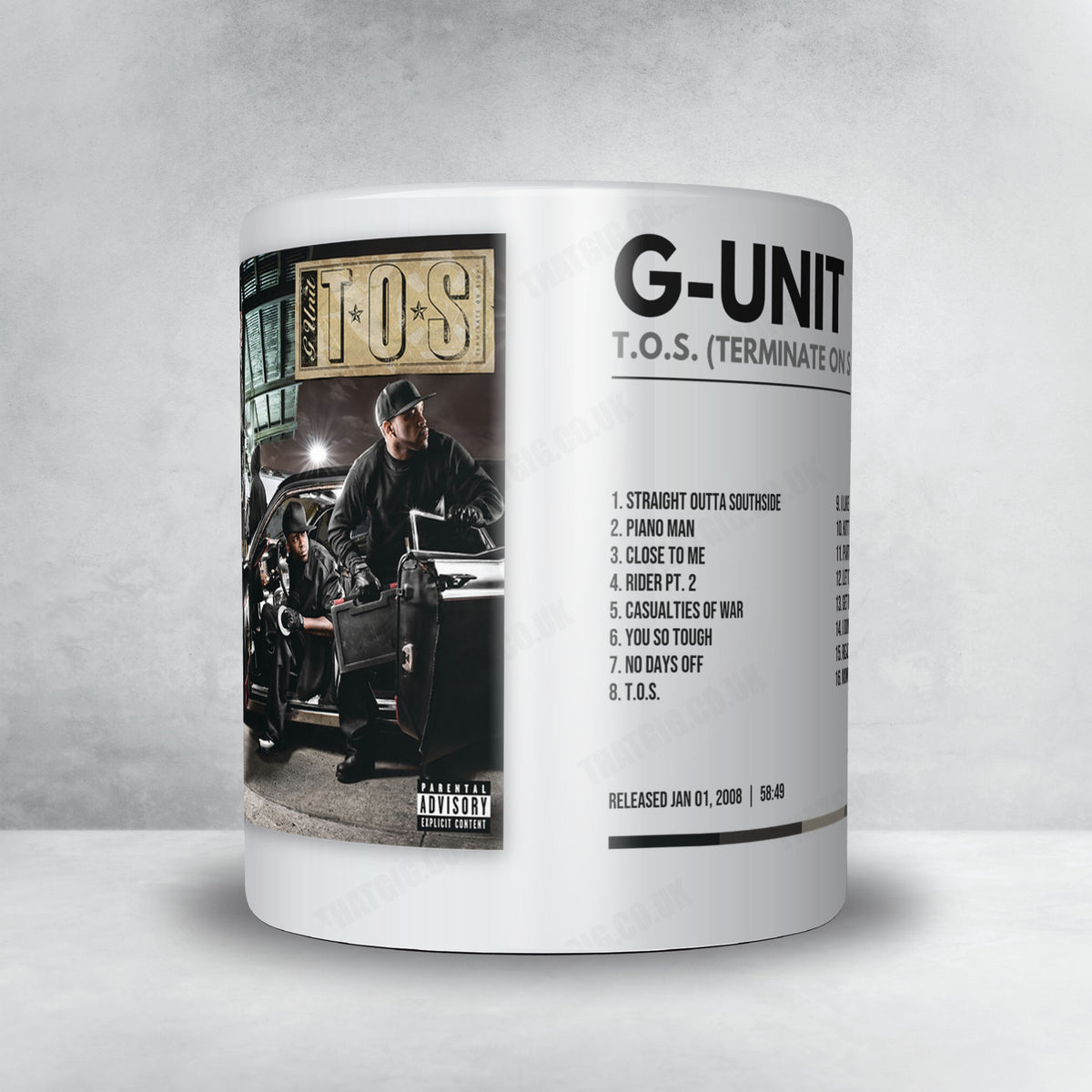 G-Unit "T·O·S (Terminate on Sight)" Album Mug - Minimal