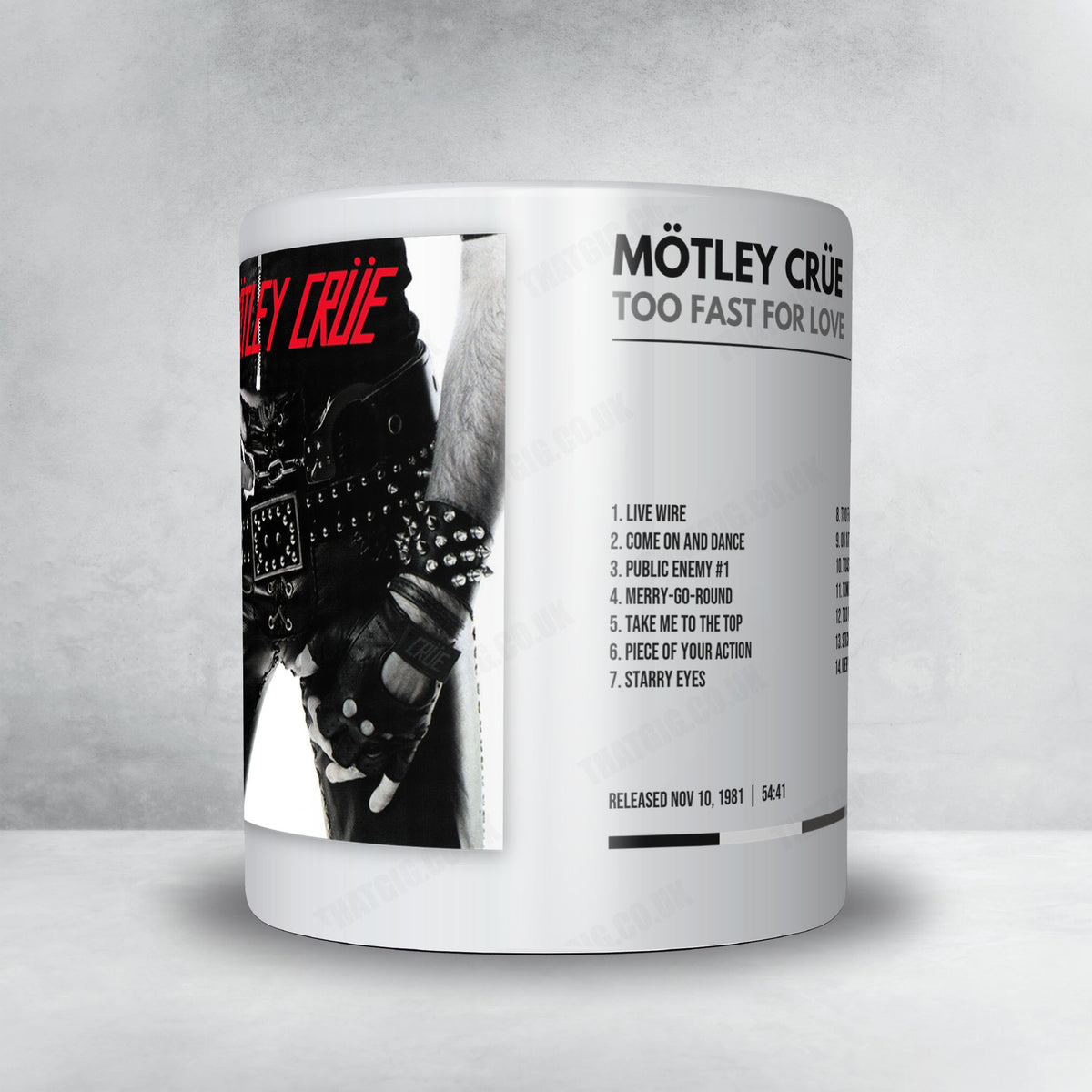 Mötley Crüe "Too Fast For Love" Album Mug - Minimal