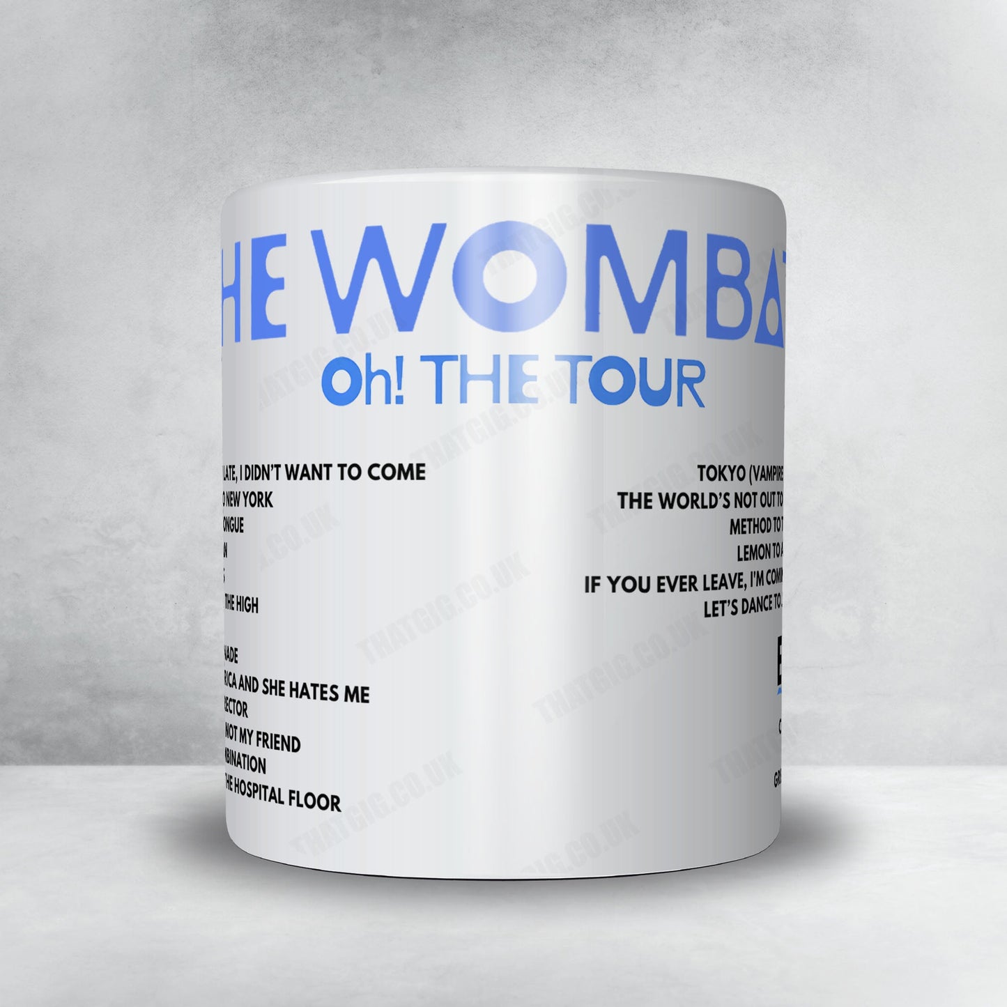 The Wombats Setlist Mug - The OVO Hydro, Glasgow - March 25th, 2025