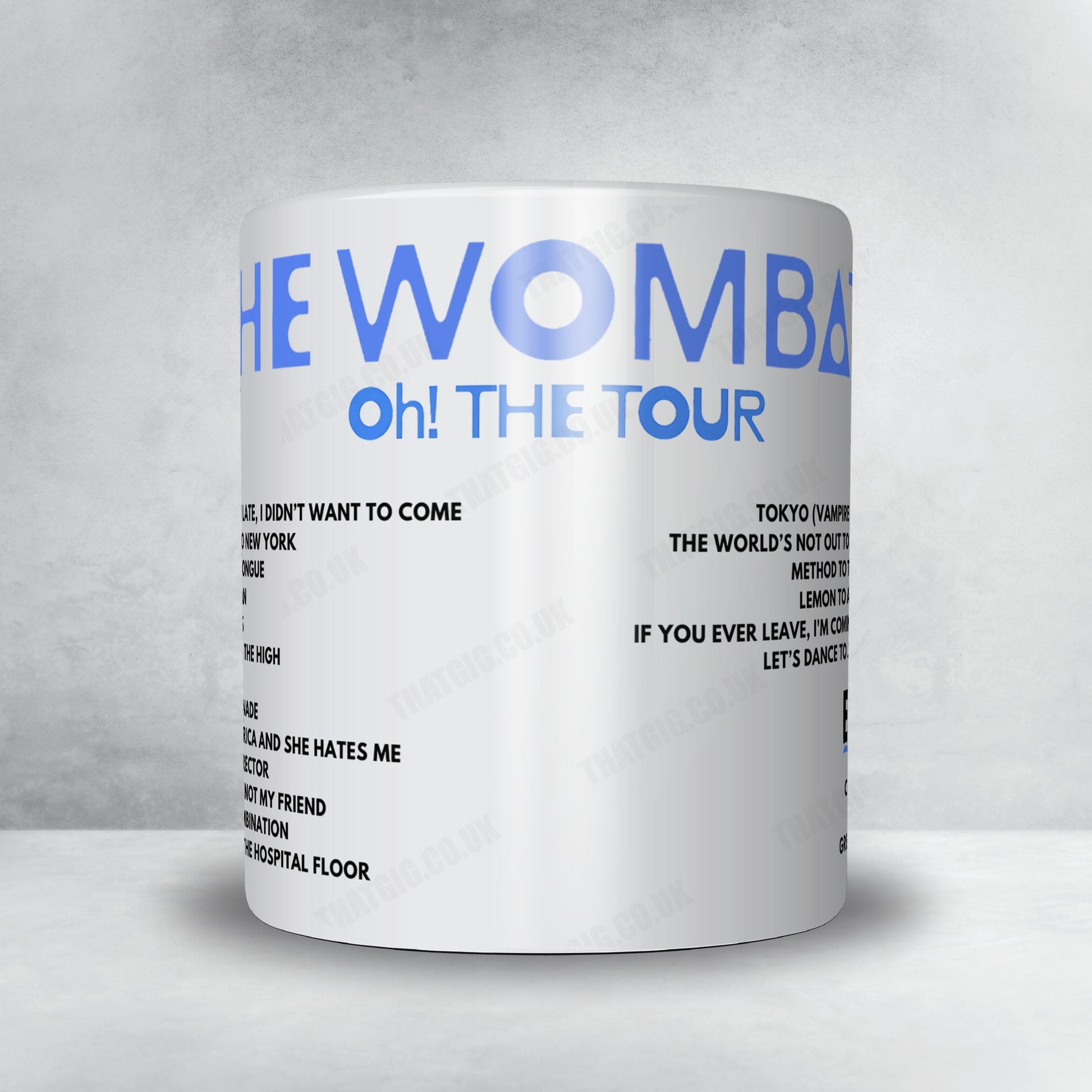 The Wombats Setlist Mug - Resident Music, Brighton - February 20th, 2025
