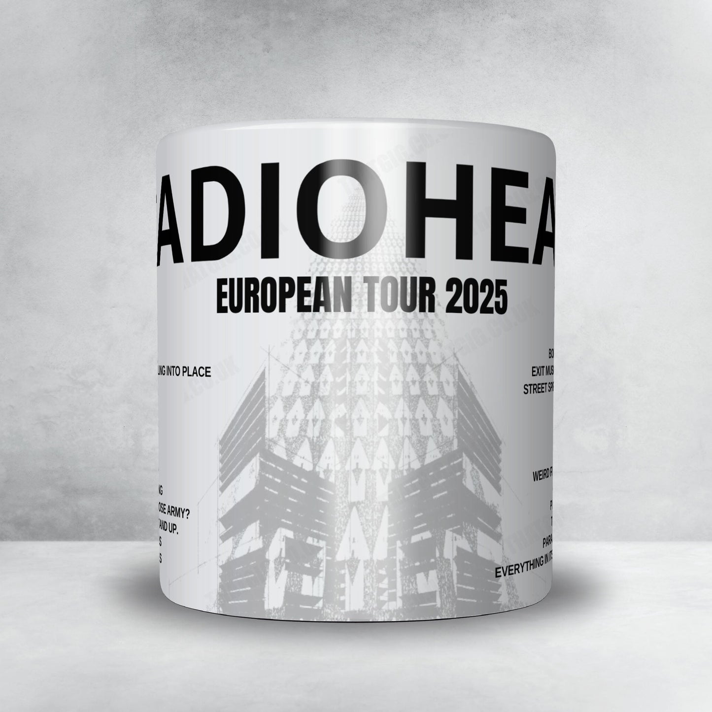 Radiohead Setlist Mug - Unipol Arena, Casalecchio di Reno - November 17th, 2025
