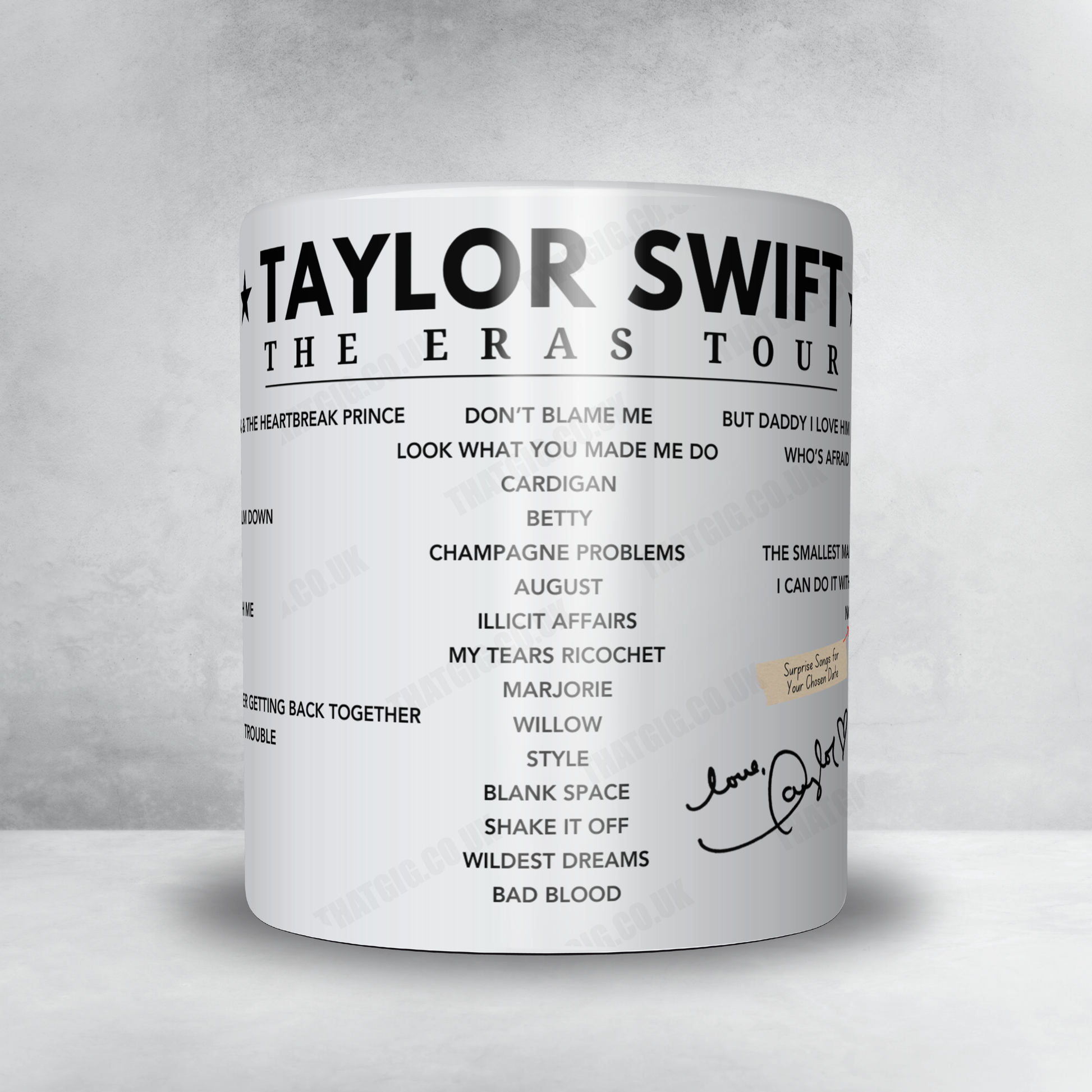 Taylor Swift Setlist Poster - Gillette Stadium, Foxborough - May 19th, 2023