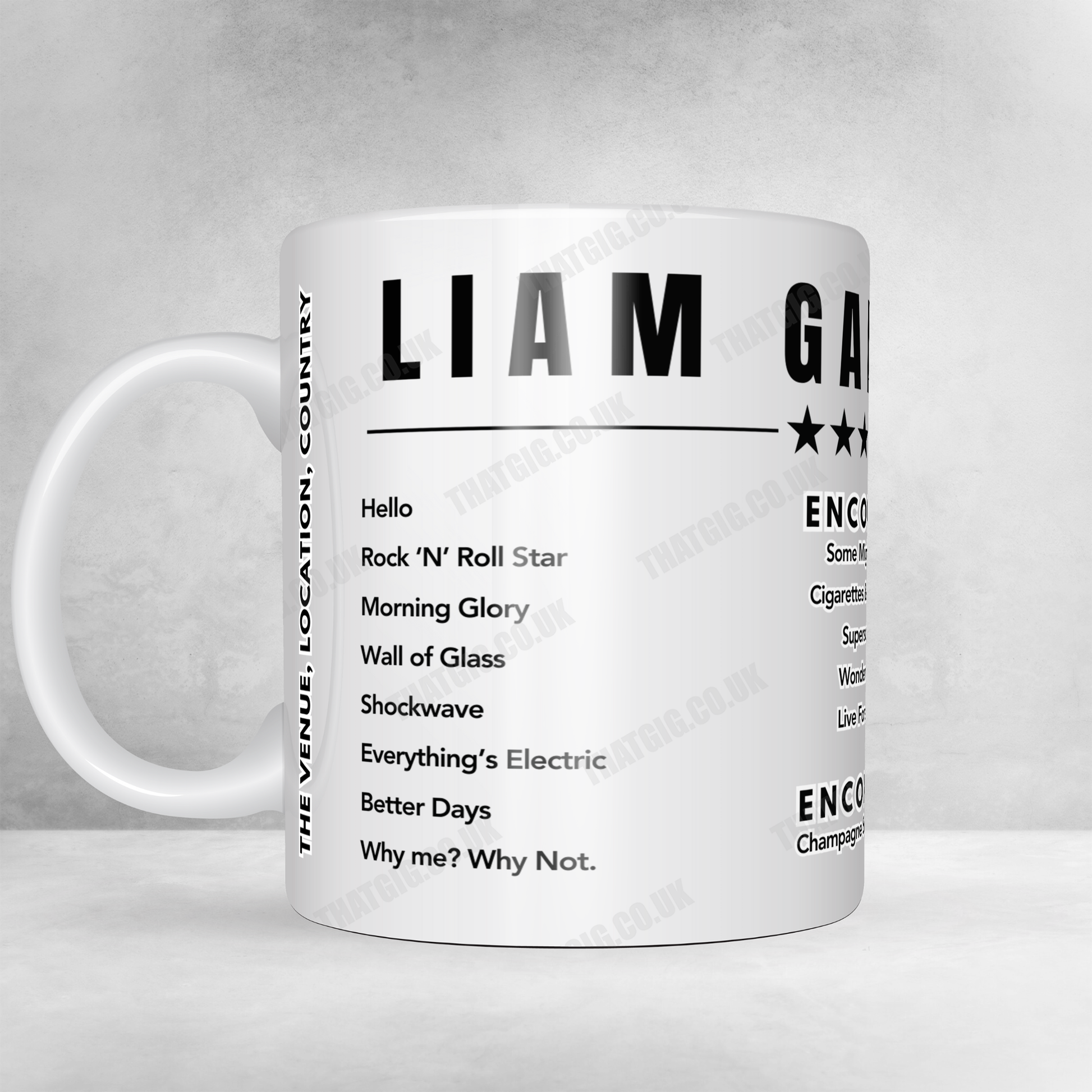 Liam Gallagher Setlist Mug - Festivalplatz, Mayrhofen - April 13th, 2018