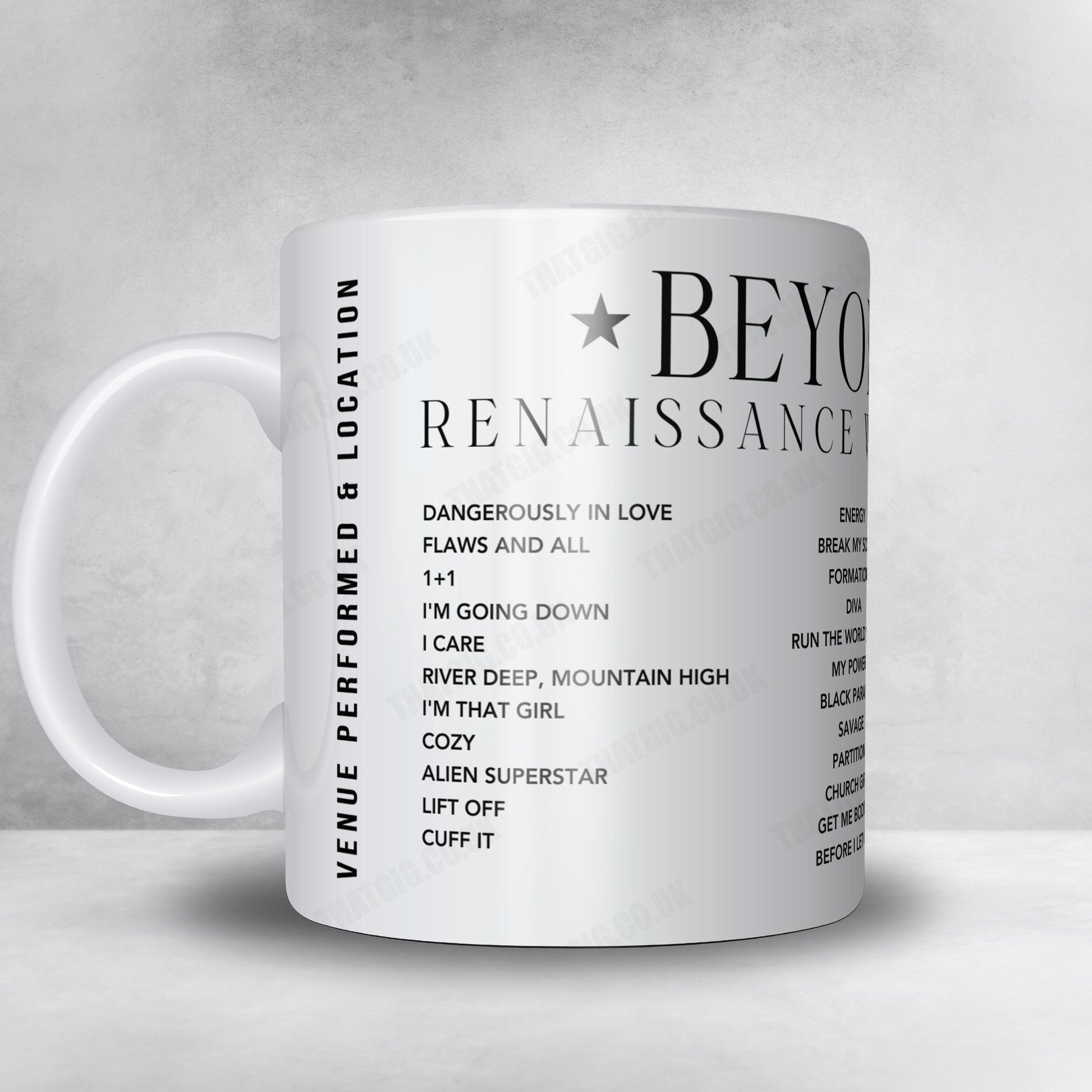 Beyoncé Setlist Mug - Soldier Field, Chicago - July 23rd, 2023