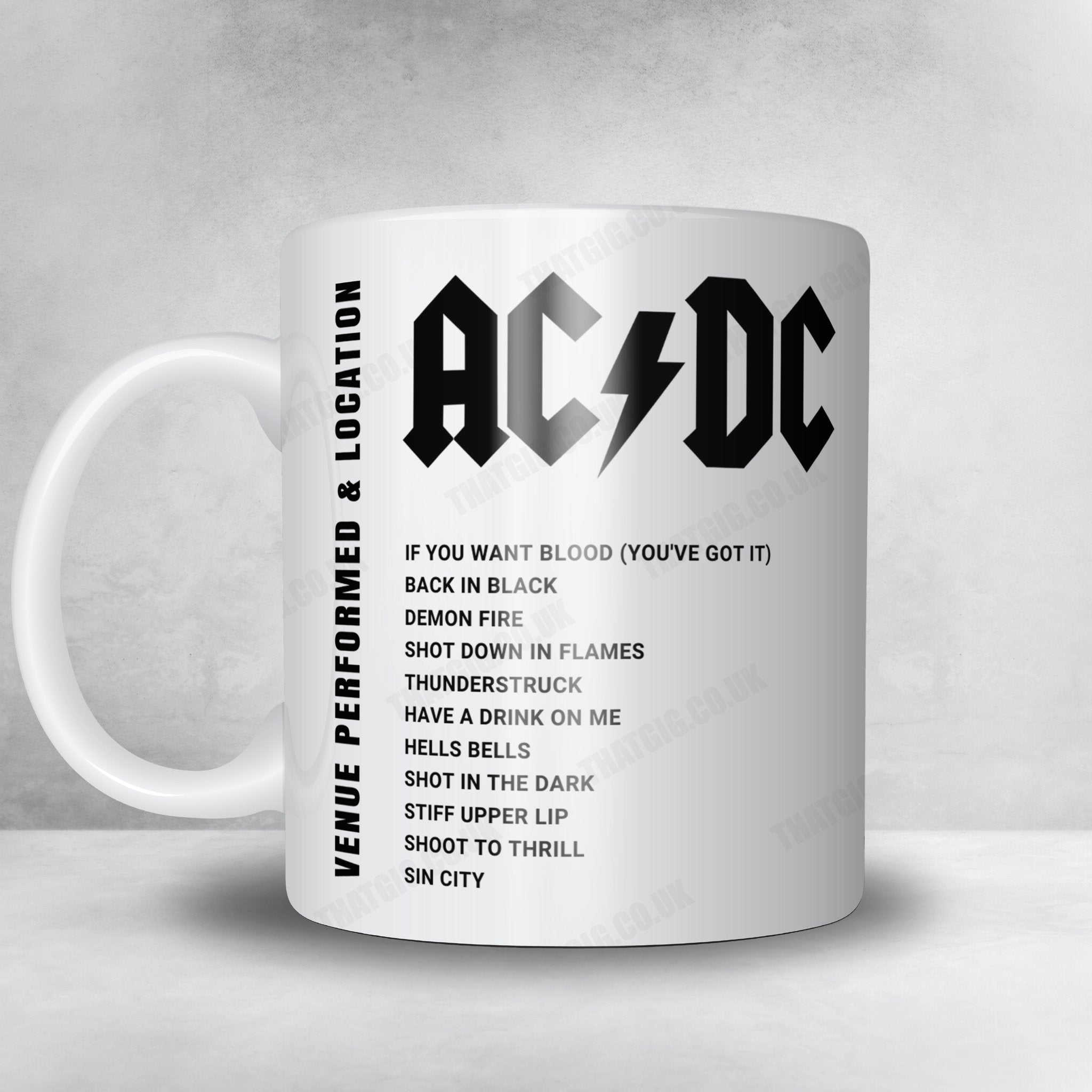 AC/DC Setlist Mug - AT&T Stadium, Arlington | April 14th, 2025 – That Gig