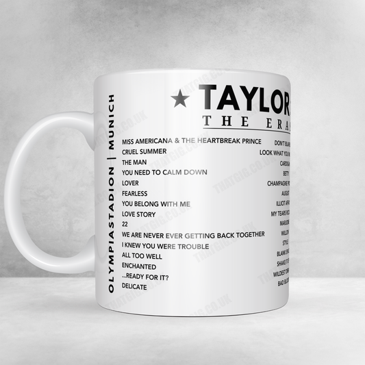 Taylor Swift Setlist Mug - Olympiastadion, Munich - July 28th, 2024
