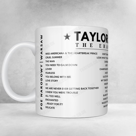 Taylor Swift Setlist Mug - PGE Narodowy, Warsaw - August 3rd, 2024
