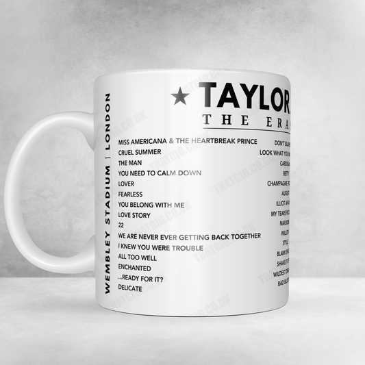 Taylor Swift Setlist Mug - Wembley Stadium, London - August 20th, 2024